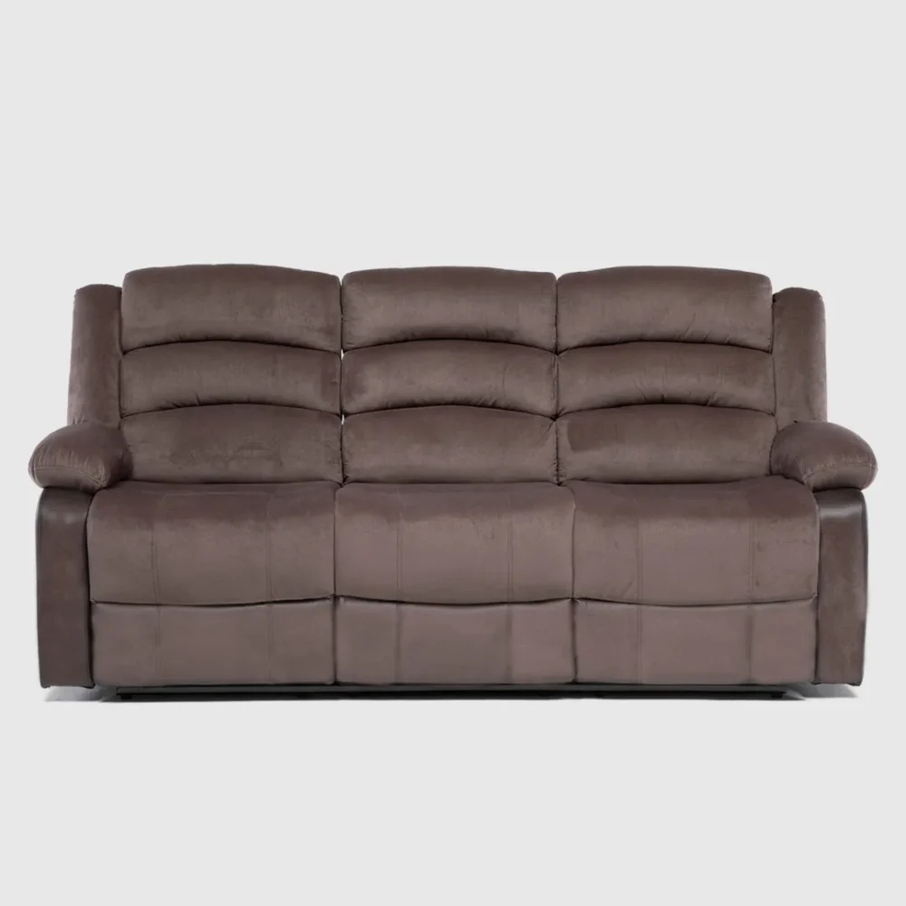 Sofá 3 Cuerpos Reclinable Moderno Café New Martell