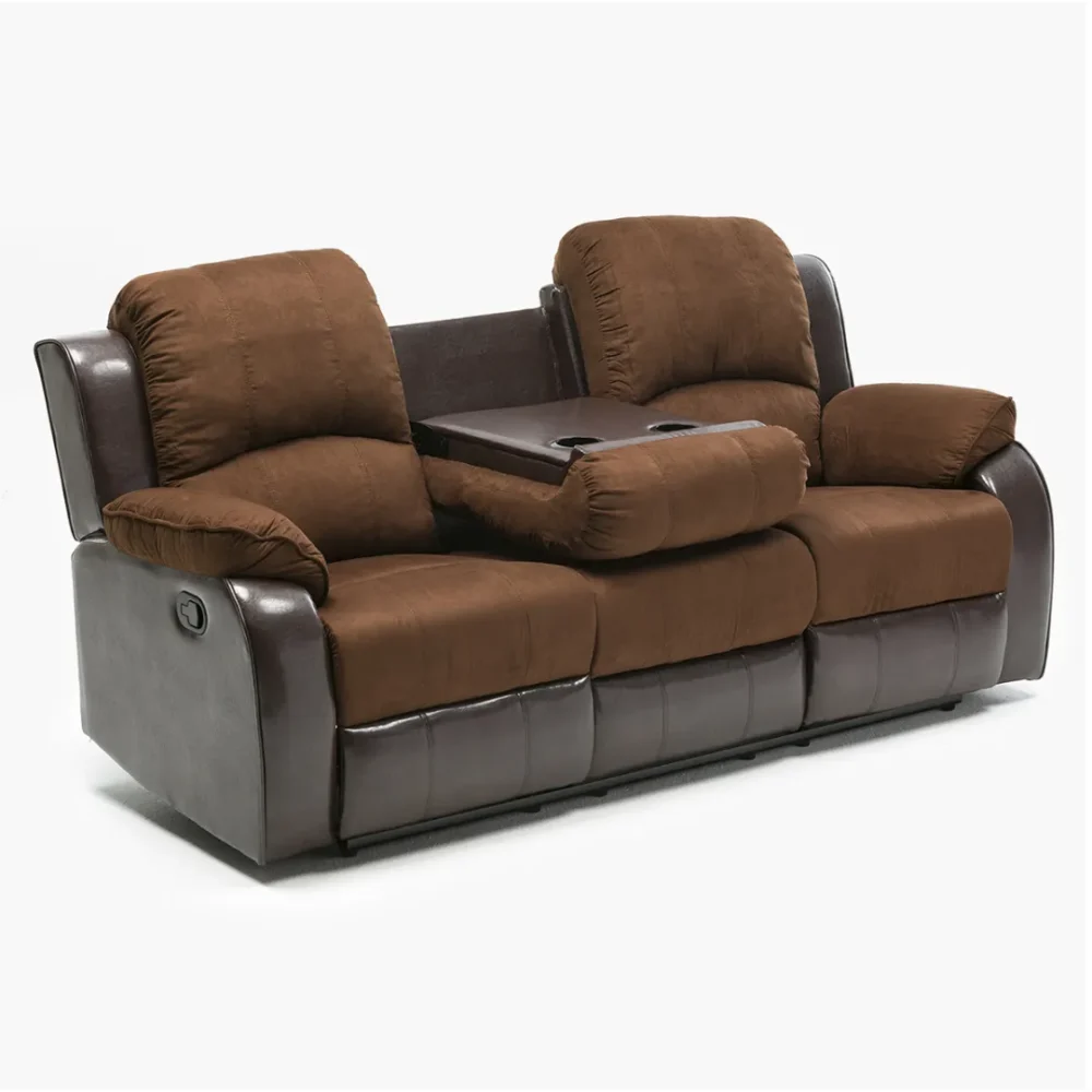 Sofá 3 Cuerpos Reclinable – Moderno Thompson Pu + Microfibra