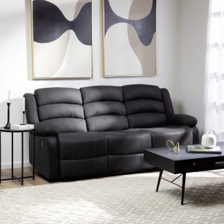 Sofá 3 Cuerpos Reclinable Mulchen Negro
