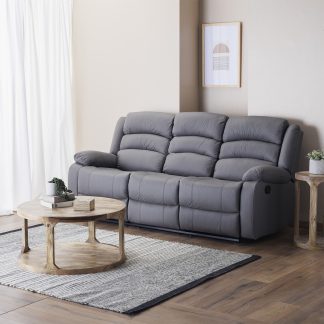 Sofá 3 Cuerpos Reclinable Mulchen Gris