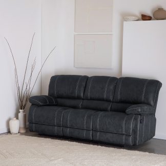 SOFÁ CUERO VIEJO 3 CUERPOS RECLINABLE COLBUN GRIS