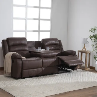 SOFÁ RECLINABLE 3 CUERPOS QUINTERO CAFÉ